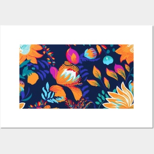 Colorful Flower Pattern V4 Posters and Art